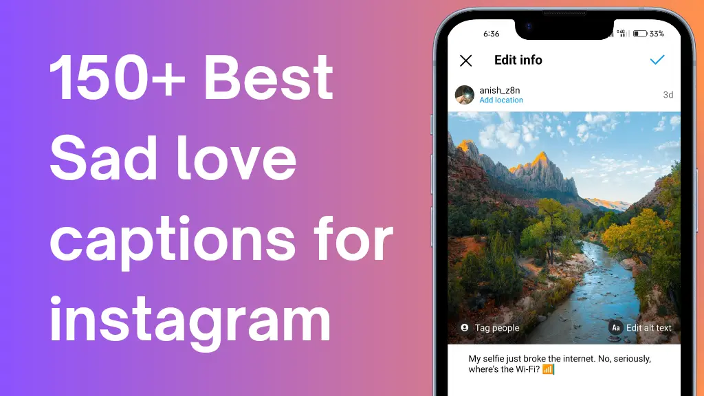 Sad love captions for instagram